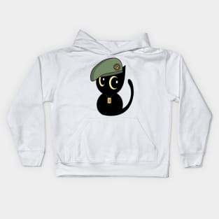 Green Beret Black Cat Kids Hoodie